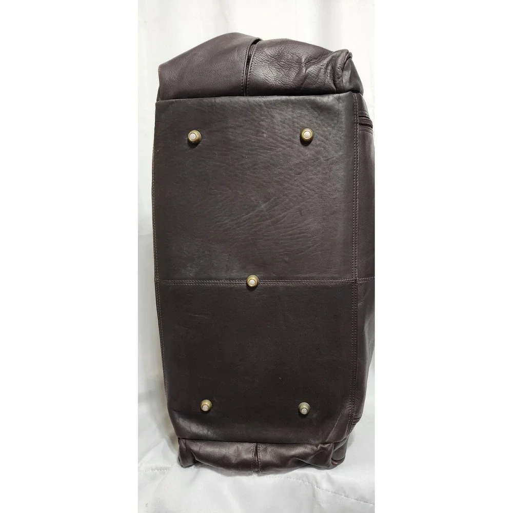 Links Kings Brown Leather Duffel Bag Travel Weekend Carry On Brass Hardware